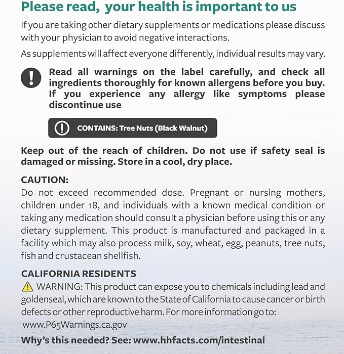 Intestinal Guard (Non-GMO) - Potent Natural Formula with Wormwood, Black Walnut, Goldenseal, PAU D'Arco, Clove, Garlic, More - All in One Supplement - 60 Capsules (No Pills)