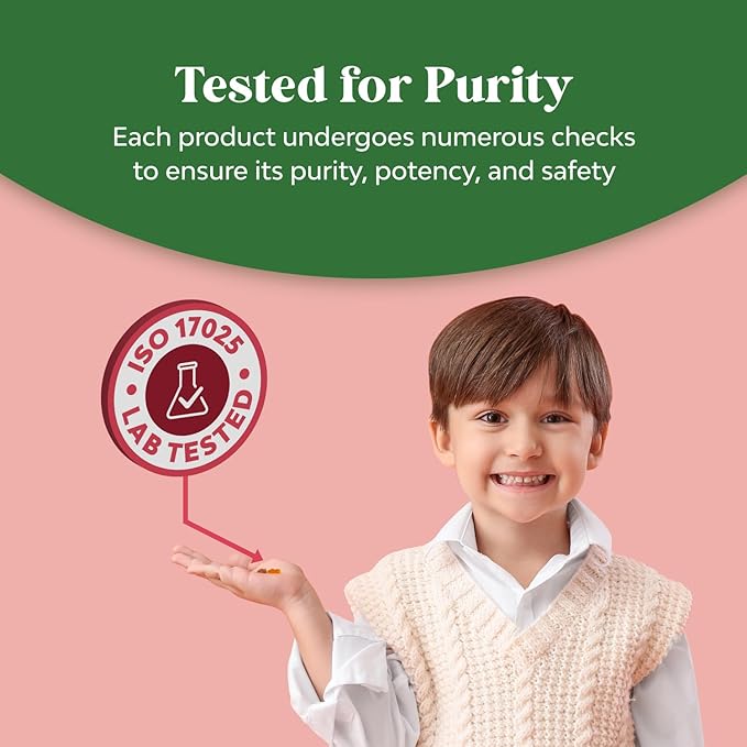 USDA Organic Kids Multivitamin Gummies - Multivitamin for Kids Immune Support with Vitamins A, C, D3, E, B6 & B12, Zinc & Iodine - Children's Vitamins Chewable Formula for Strong Health - 60 Count