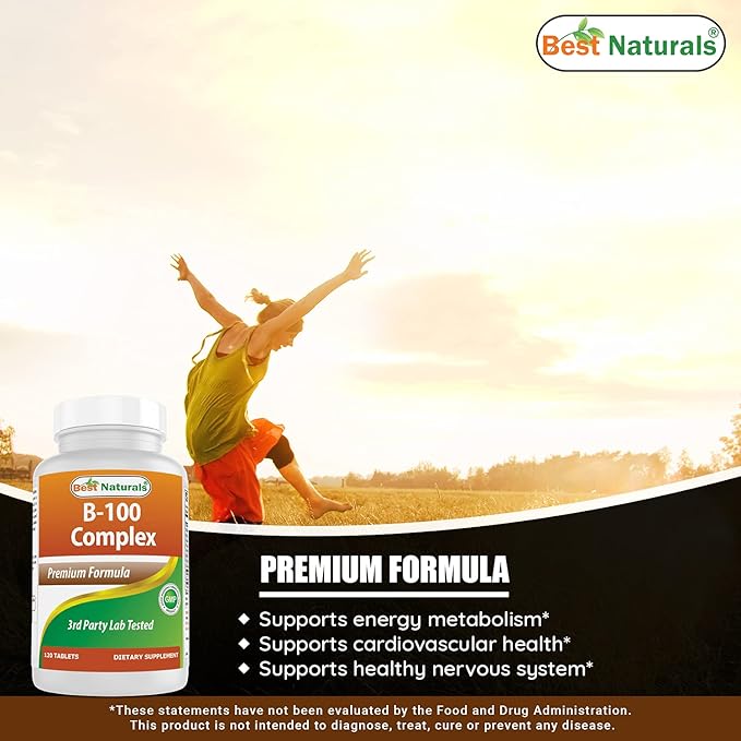 Best Naturals B 100 Complex 120 Tablets (B Complex Vitamins) (120 Count (Pack of 2))