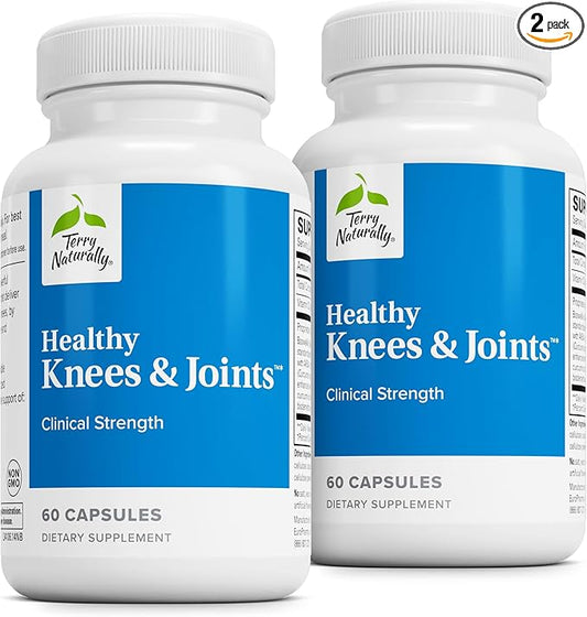 Terry Naturally Healthy Knees & Joints - Dietary Supplement to Support Bone Health & Joint Flexibility - Healthy Knee & Hip Aid with Calcium Fructoborate - 60 Capsules, 2 Pack