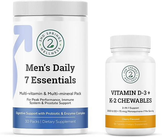 Men's Daily 7 Essentials & Vitamin D3+K2 Bundle