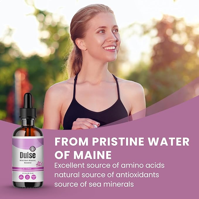 Vitamin SEA North Atlantic Dulse Extract, 60 Servings, Raw Liquid Seaweed Supplement Drops, Made from Maine Coast Atlantic Dulse - 60ml
