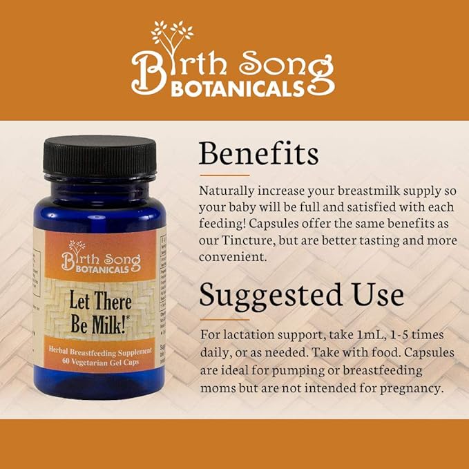 Let There Be Milk! Breastfeeding and Lactation Support Supplement* For Nursing and Pumping Breast Milk* Herbal Support For Breast Milk Supply* Vegetarian Liquid Capsules 60 Count