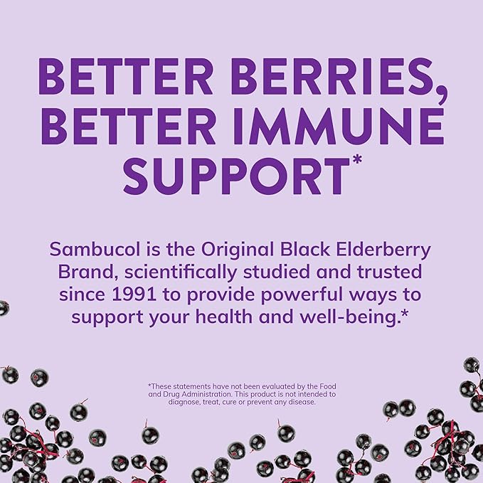Sambucol Black Elderberry Tablets with Vitamin C & Zinc - Immune Support Supplement, Black Elderberry with Zinc and Vitamin C, High Antioxidants, Drink Fizzies - 15 Tablets