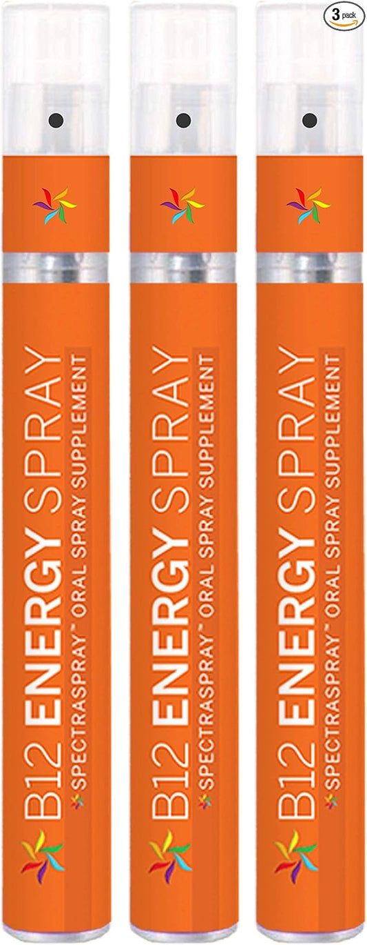Spectraspray Vitamin B12 Spray Vitamins - 3 Pack Oral Essential Vitamin Kit, 30 Day Supply per Spray