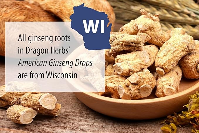 Dragon Herbs American Ginseng Drops - 2 fl Ounces, 60 ml