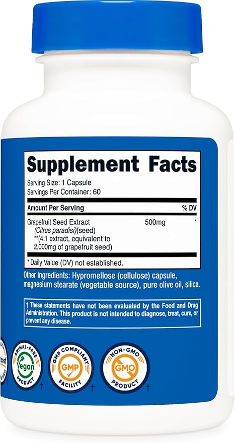 Nutricost Grapefruit Seed Extract 2,000mg, 60 Vegetarian Capsules - Gluten Free, Non-GMO