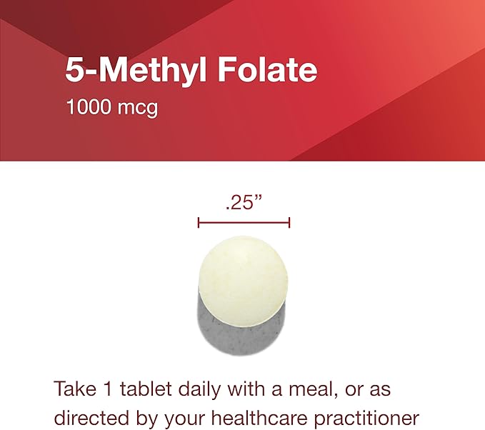 PROTOCOL FOR LIFE BALANCE 5-Methylfolate 1,000mcg - Superior Methyl Folate Bioavailability - for Brain Support - Folate Supplement for Women & Men - Kosher & Vegan - 90 Tabs