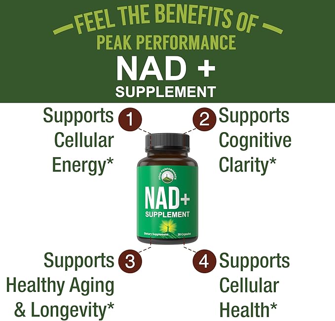 Ultra High Purity NAD Supplement For Women And Men. NAD+ Similar To Nicotinamide Riboside. Supports Energy, Brain Function, Healthy Aging & Longevity. Third Party Tested Non-GMO Supplements