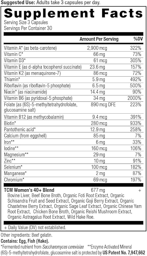Ancient Nutrition Multivitamin for Women 40, Multi Vitamin and Immune Support with Vitamin D & C, 20 Vitamins and Minerals, Stress and Sleep Support, Supports Bone and Blood Health, 90 Capsules