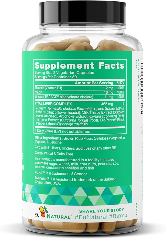 Vital Liver Cleanse Detox & Repair – 9-in-1 Liver Support Supplement – Milk Thistle, Artichoke Extract, Turmeric, Adaptogens – Optimal Liver Function and Digestive Health – 60 Vegetarian Soft Capsules