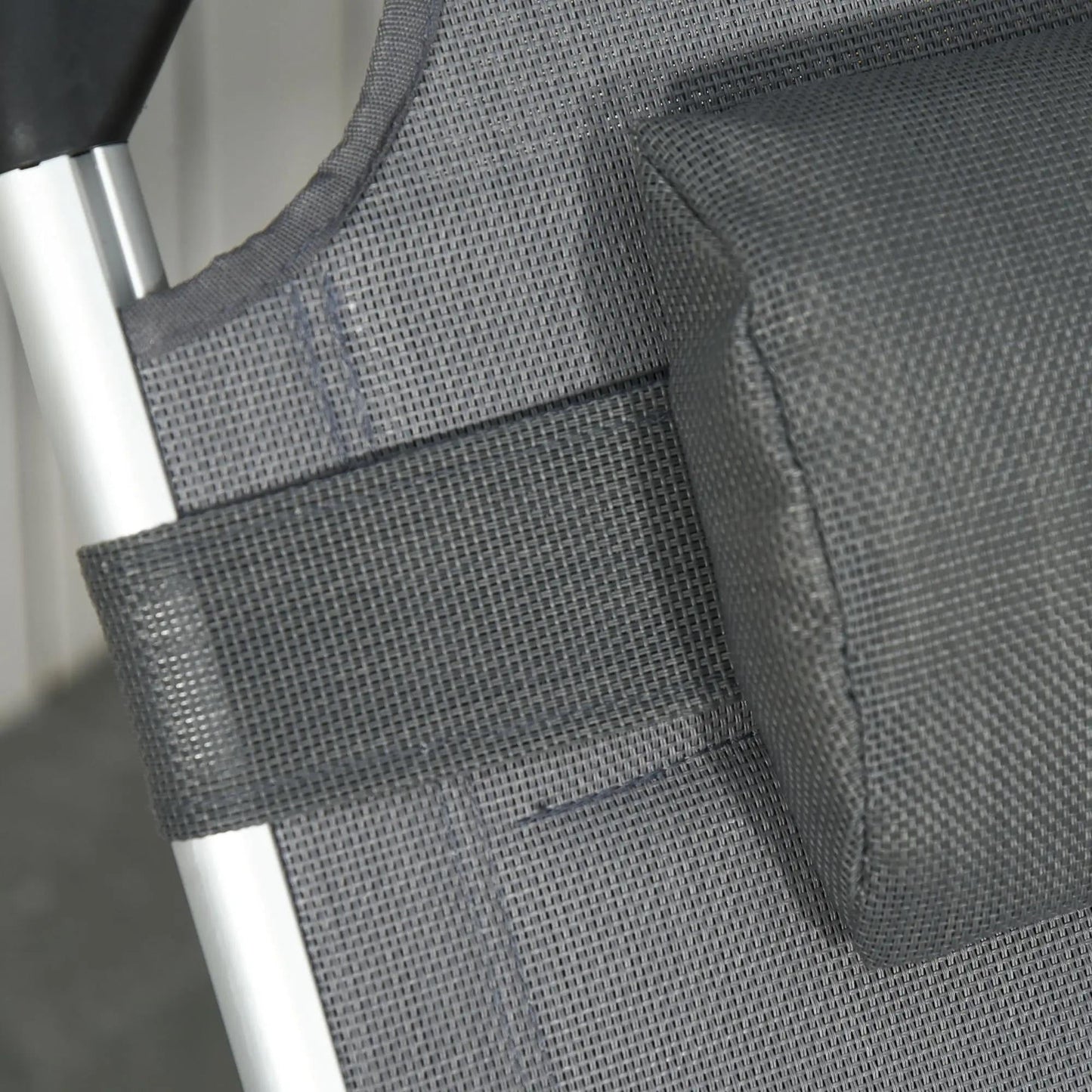 Resenkos Folding Lounge Chair Outdoor 5-Level Reclining Chaise Lounge Chair Outdoor Camping Tanning Chair, Gray