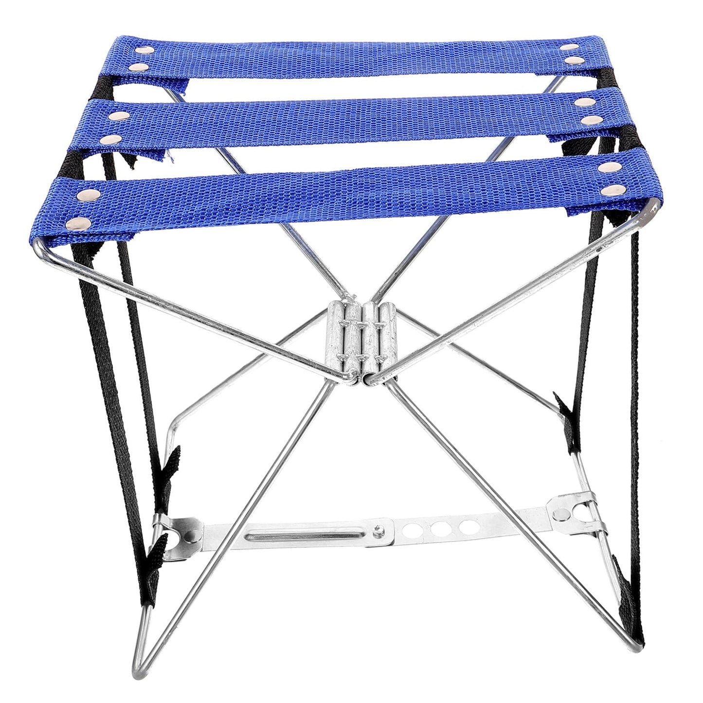 PTOOTP 1Pcs Metal Frame Folding Stool For Camping And Fishing Blue Color And Construction