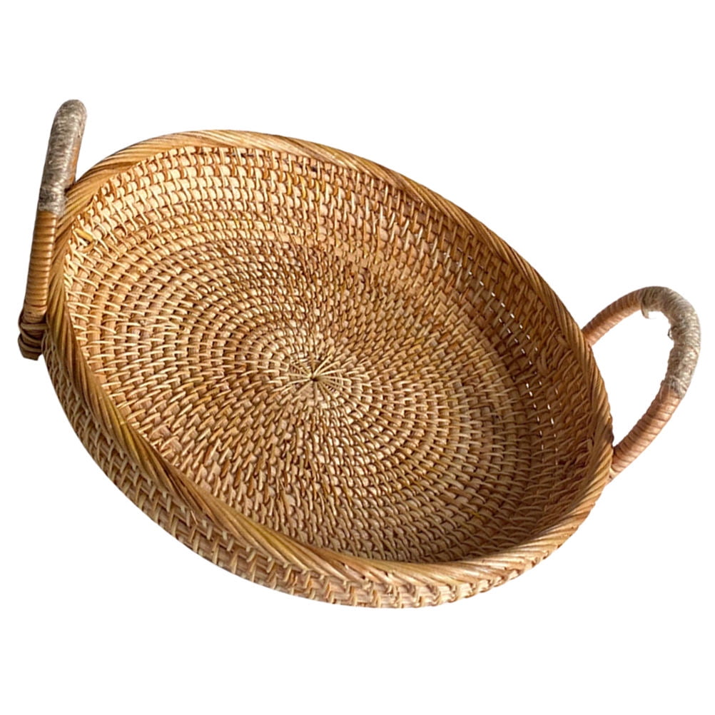 CTIRCHIU Kitchen Wicker Basket Serving Bread Basket Khaki 1Pcs for Home Use