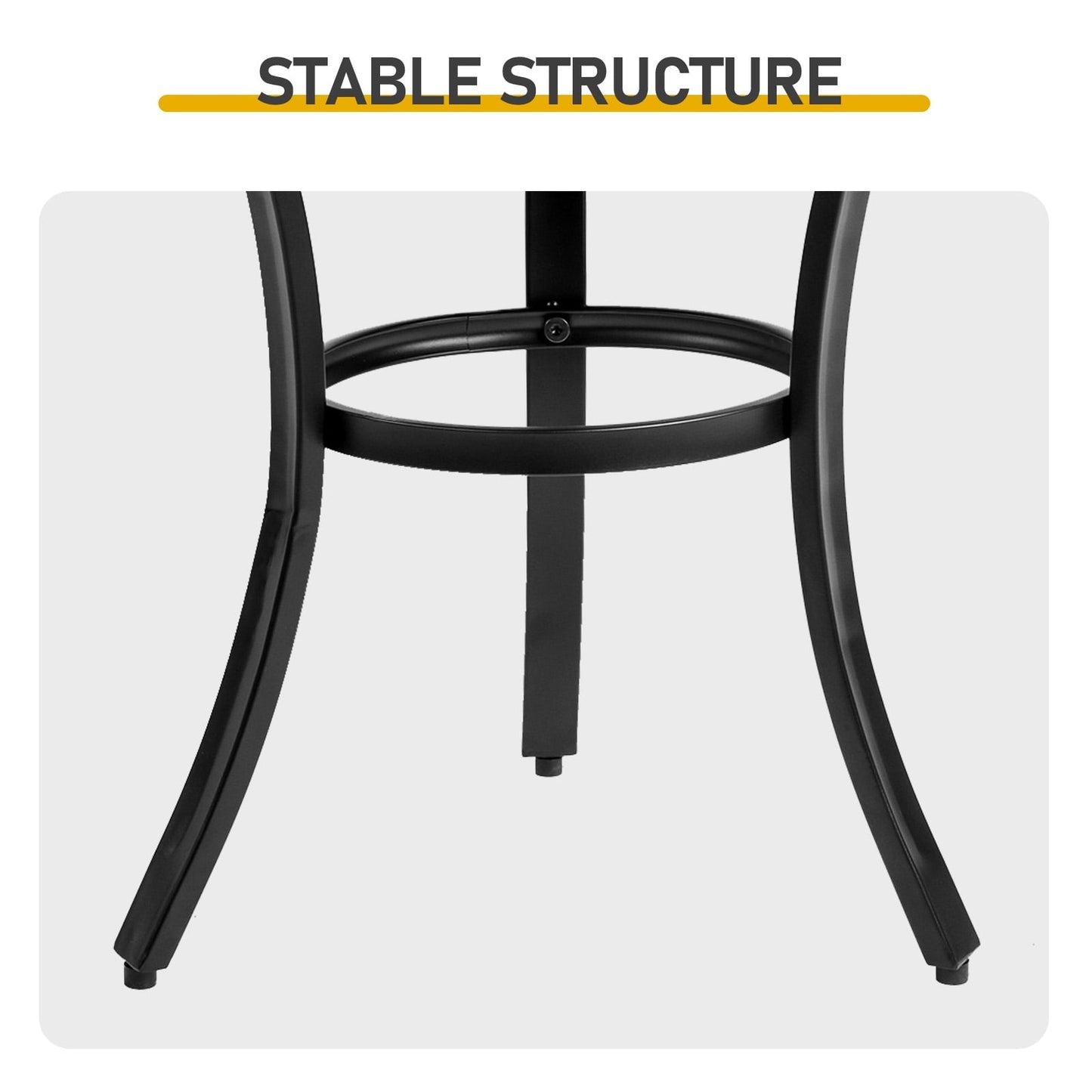 BAYUELSWU Outdoor Patio Bistro Table, 19.5 inch Round Patio Dining Table with Durable Weather-Resistant Frame for Backyard, Garden, Patio, Porch, Pool (Black)