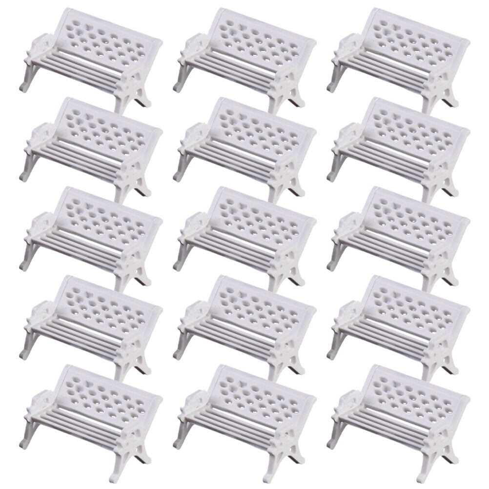 Tineasur Garden Bench Model Bench Models White ABS 16Set Ornament Decoration
