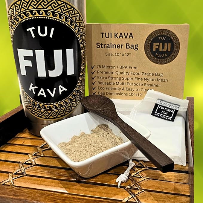 TUI KAVA PREMIUM WELLNESS KAVA -TRADITIONAL Fijian Noble Pounded Medium Grind 250g (8.8oz) - TRIAL SIZE | Very Heady Daytime Kava | All Natural Relaxation | Increase Focus | Mood/Sleep Support | Stress Relief | STRAINER BAG REQUIRED.