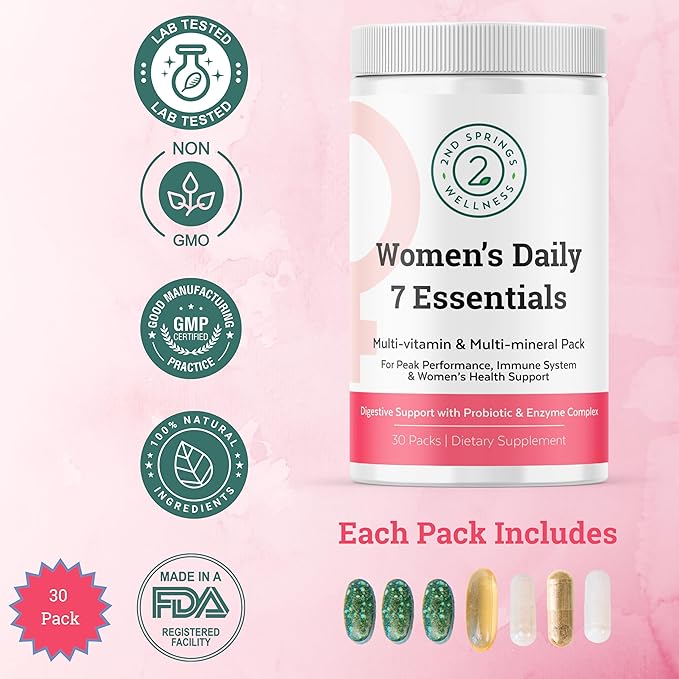 Men's & Women's Daily 7 Essentials Bundle - Complete Multivitamin Packs for Optimal Health and Vitality