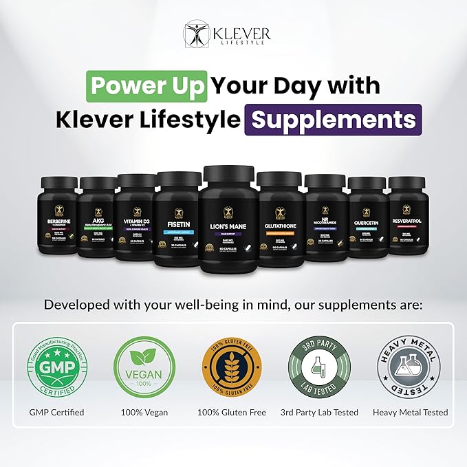 Klever Lifestyle | Vitamin D3 & K2 | Supplement for Bone, Joint & Immune Health, Mood Support, Antioxidant, Strong Bones | 60 Capsules | 5000 UI per Serving