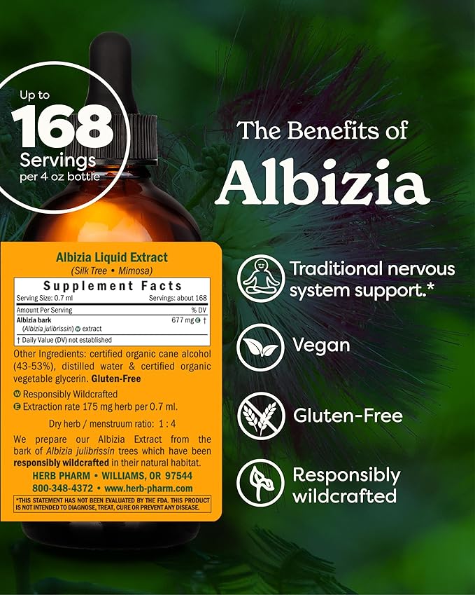 Herb Pharm Albizia Liquid Extract for Nervous System Support - 4 Ounce
