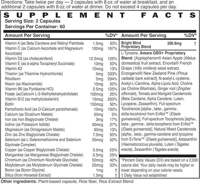 Amare Global VitaGBX™ Multivitamin for a Healthy Body and Mind, 120 Capsules