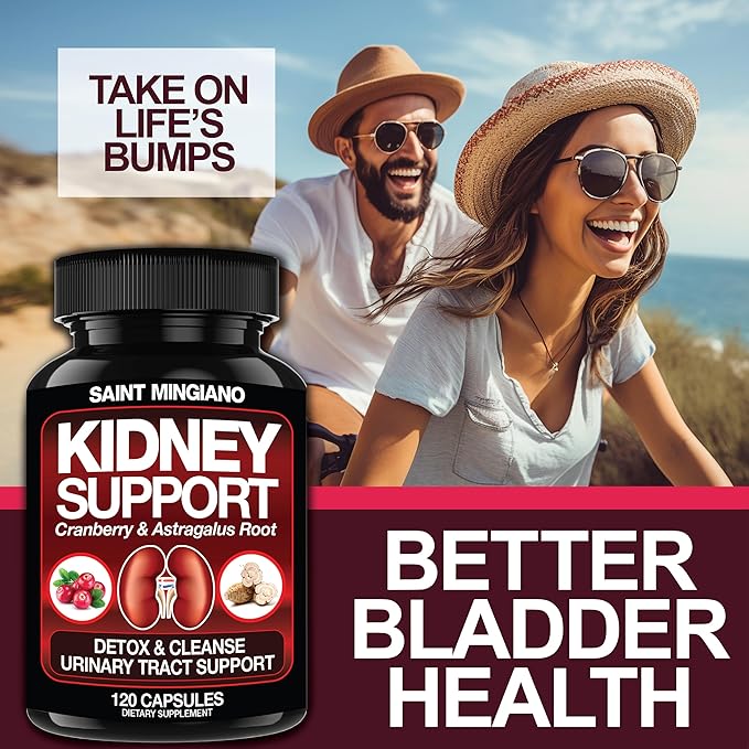 Kidney Support Cleanse Detox & Repair -120 Capsules - Cranberry & Astragalus Root Pills for Women and Men | High Strength Liver Cleanse Detox Supporting Urinary Tract Health & Bladder Health