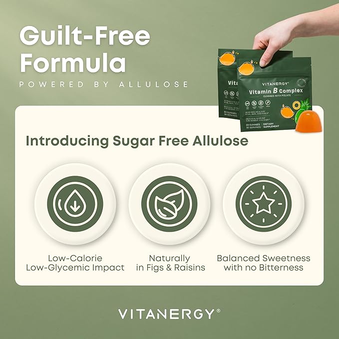 Tropical B Complex Gummies for Women – Sugar-Free, Vegan, Non-GMO – 7 B Vitamins + Iron, Energy & Immune Support – Portable Pouch, Made in USA, 60 Count