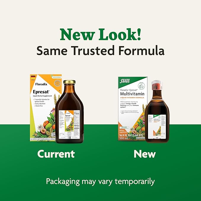 Floradix Epresat Adult Multivitamin - Daily Liquid Multivitamin with Vitamin A, Milk Thistle & More for Wellness - Energy Support & Liver Health Support* - Vegetarian, Non-GMO - 16.9 fl oz