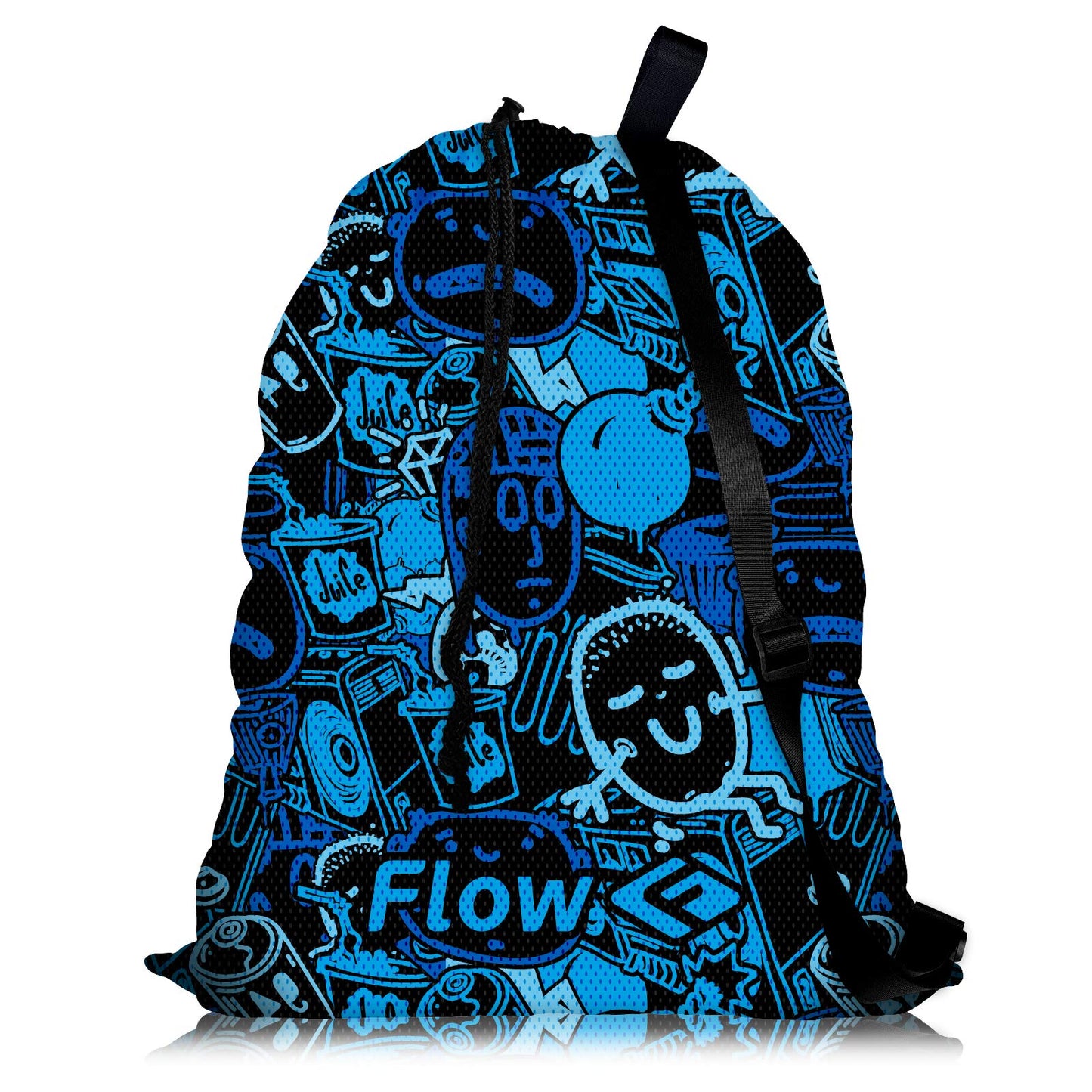Flow Mesh Gear Bag - Drawstring Swim Bags for Swimming Equipment Available in 8 Awesome Designs (Beat Street)