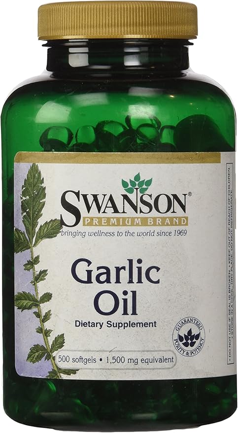 Swanson Garlic Oil Equivalent to 1500 Milligrams 500 Sgels