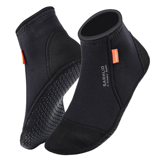 SARHLIO Neoprene 3mm Diving Socks with Reinforced Toe Heel Anti-Skid Thermal Booties for Swimming Kayaking Surfing Snorkeling (XS)