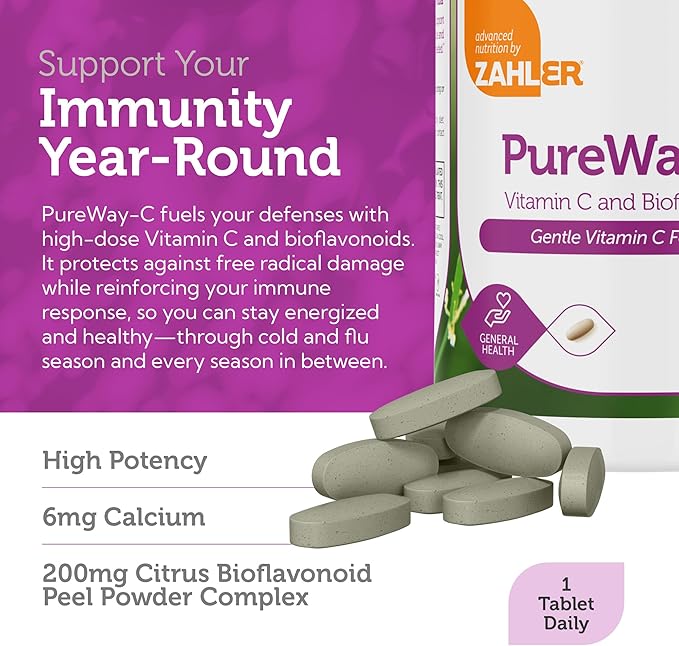 Zahler Vitamin C 1000mg Tablets with Bioflavonoids - High Potency VIT C 1000mg for Immune Support - Gentle on Stomach - Gluten Free Vitamin C 1000 mg Vitamin C Supplement for Women & Men (180 Count)