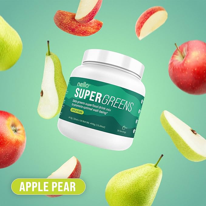 Supergreens - Premium Superfood Greens Drink Mix with Chlorella, Moringa, Spinach, & Broccoli + Digestive Enzymes - Nutrient-Packed Greens Powder Superfood for Wellness(30 SRV)