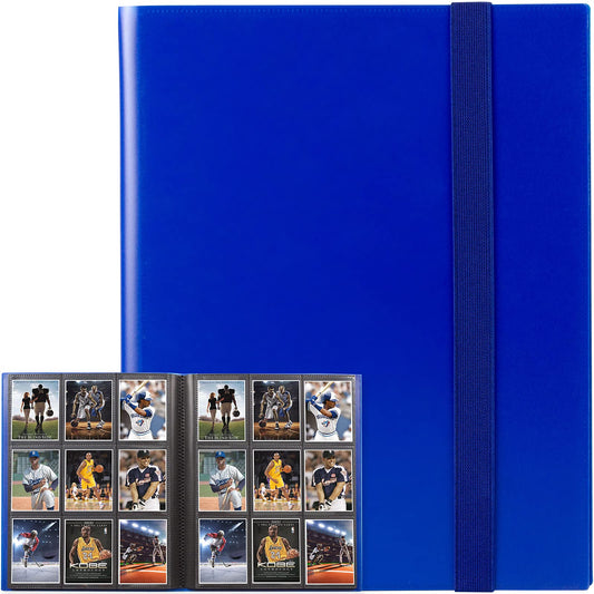 GEAoffice Card Binder, 9 Pockets Trading Card Album Folder, 360 Side Loading Pocket Binder for Yugioh, MTG and Other TCG, Blue