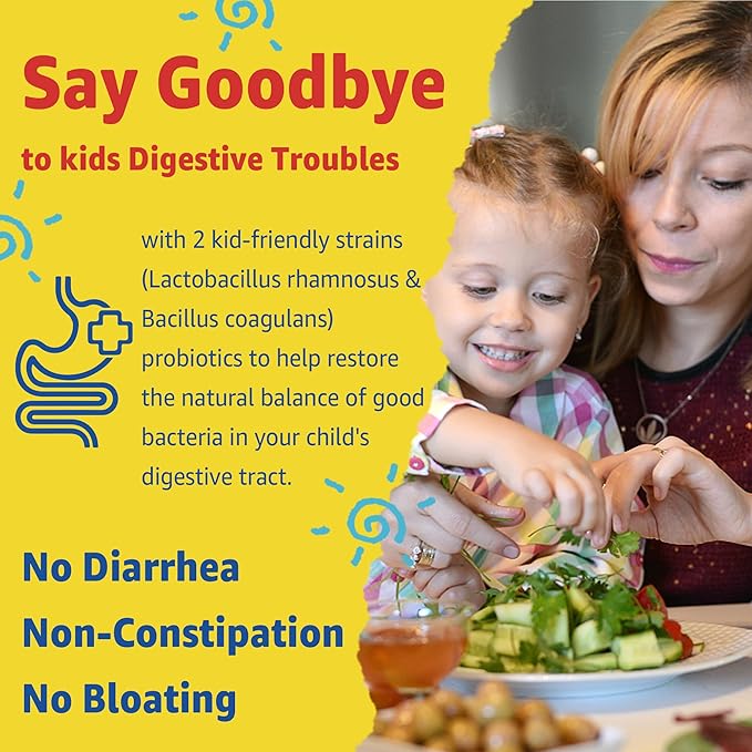 Sugar Free Kids Multivitamin Gummies with Iron, Probiotics, Vegan Omega 3 (EPA/DHA), Kids Daily Vitamins A, C, D, B Complex, Zinc for Healthy Growth, Immune, Brain, Bone, Orange Flavor, 60 Counts