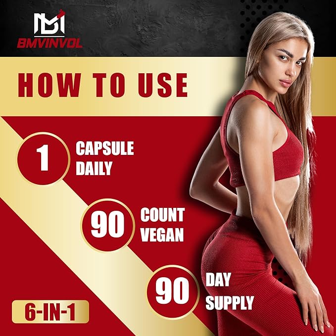 Ashwagandha Maca Root with Turmeric, Ginger, Ginkgo Biloba, Black Pepper - 90 Count - 3 Month Supply