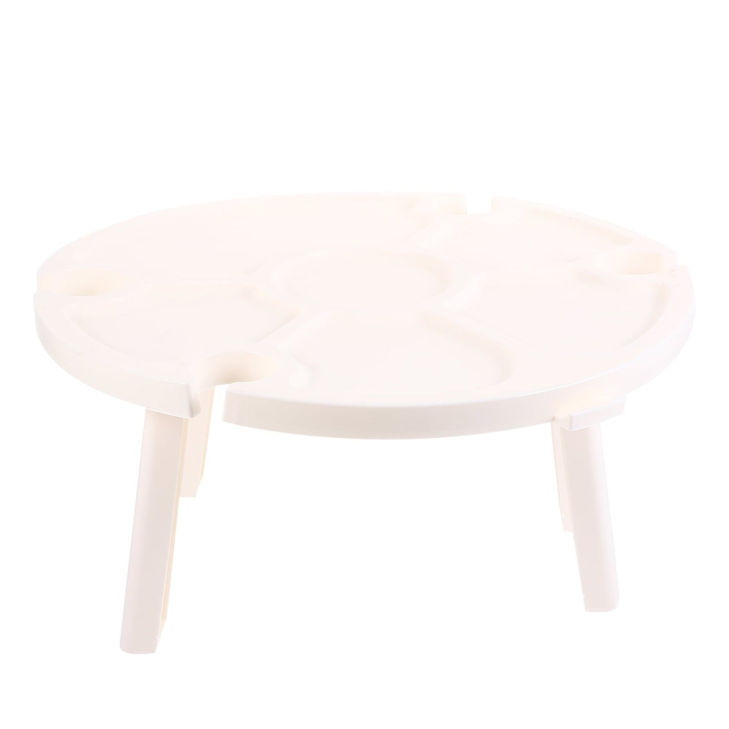 STRANDCHIC Portable Foldable Picnic Table for Home Use Lightweight Plastic White Outdoor Wine Table 27.5 x 16.5 inches
