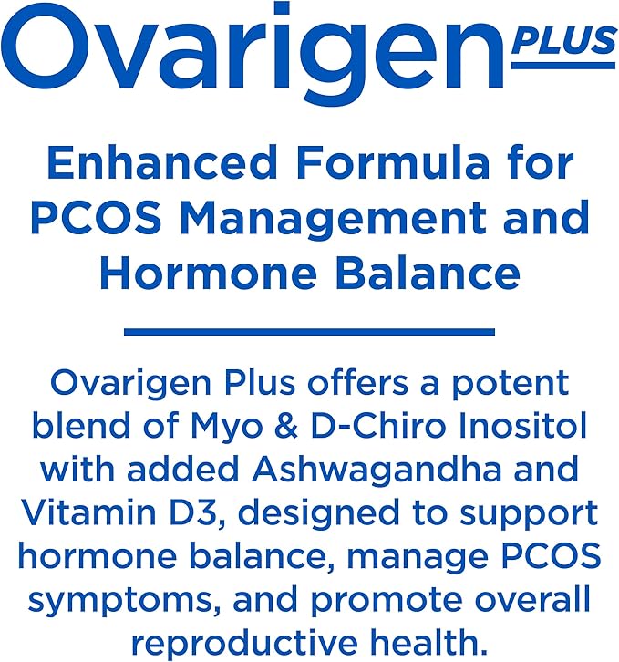 Ovarigen Plus, Myo & D-Chiro Inositol Blend Powder – 40:1 Blend with Folic Acid, Ashwagandha, and Vitamin D3 - Help Manage PCOS Symptom, Hormone Balance, and Natural Fertility Aid, 30 Sachets