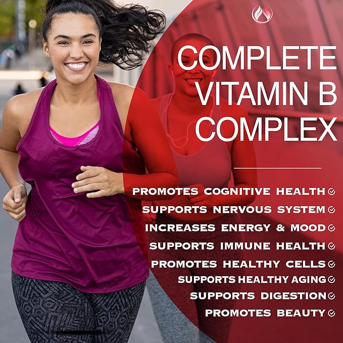 THE ENCLARE NUTRITION Vitamin B12 - B Complex Vitamins Supplement-Energy Metabolism, Nervous System Support, Brain, Heart, Tissue Health with Vitamin C & B(1,2, 3,5,6,7,8,9,12) Vegan Max Strength (3)