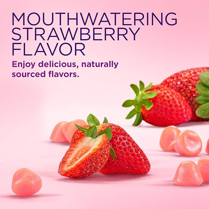 Nature's Bounty Hair, Skin & Nails with Biotin, Strawberry Gummies Vitamin Supplement, Supports Hair, Skin, and Nail Health for Women, 2500 mcg, 140 Ct (Pack of 2)