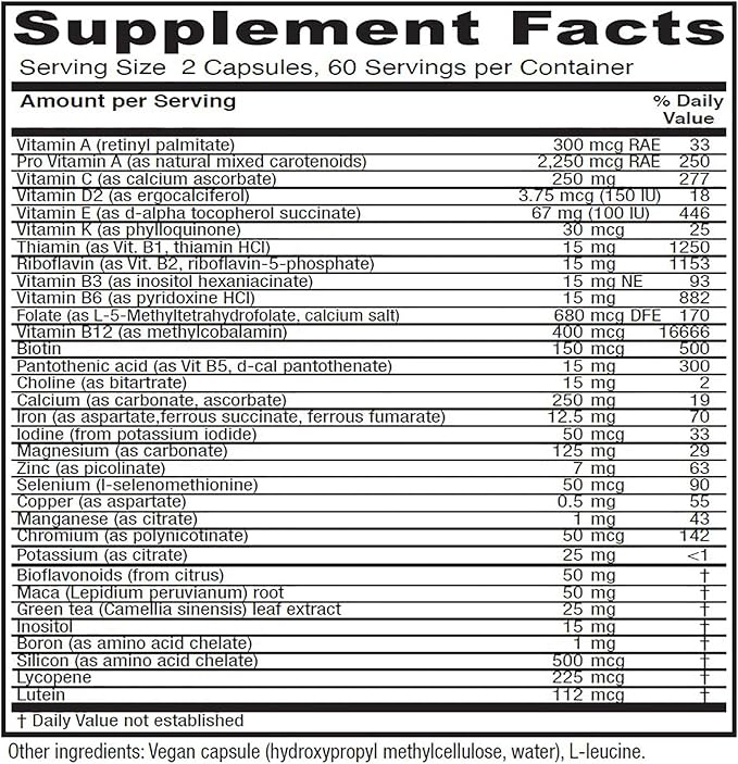 Vitanica FemTeen Symmetry, Vitamins for Teens Daily Multivitamin, Vegan, 120 Capsules