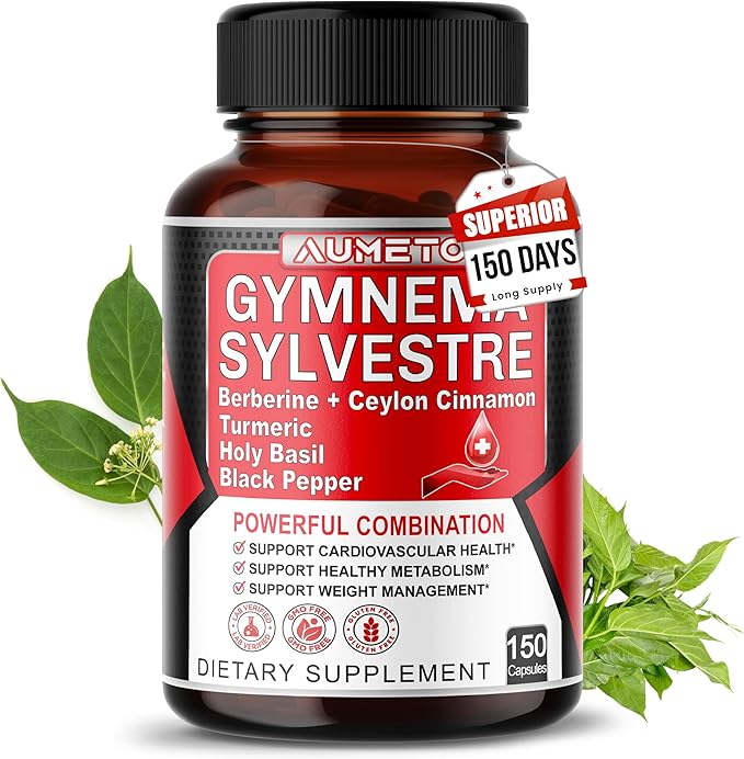 Ultra Gymnema Sylvestre Supplements - Enhanced with Berberine Ceylon Cinnamon Holy Basil for Optimal Immunity, Pancreatic & Circulatory Function