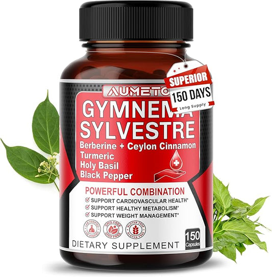 Ultra Gymnema Sylvestre Supplements - Enhanced with Berberine Ceylon Cinnamon Holy Basil for Optimal Immunity, Pancreatic & Circulatory Function
