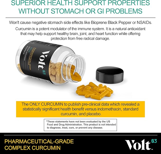 Organic Turmeric Curcumin Capsules, 400mg Complex Curcurmin - Pharmaceutical-Grade Curcumin Supplement for Joint Health, Immune Support, & Healthy Inflammation Response, 60-day (2 month) supply