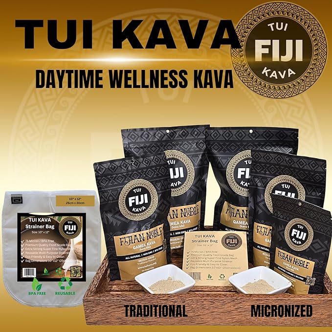 TUI KAVA Premium Wellness KAVA - MICRONIZED Noble Kava 100g (3.5oz) - Trial/Travel Size | Very Heady | All Natural Relaxation | Increase Focus | Mood/Sleep Support | Stress Relief | NO Straining