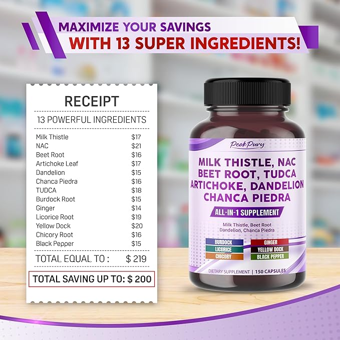 Milk Thistle NAC Beet Root Artichoke Dandelion - Made in USA