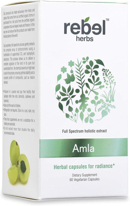 Amla Capsules (Amalaki) - Immune Support, Vegan, Gluten-Free, Ayurvedic, Antioxidant, Certified Organic Amla
