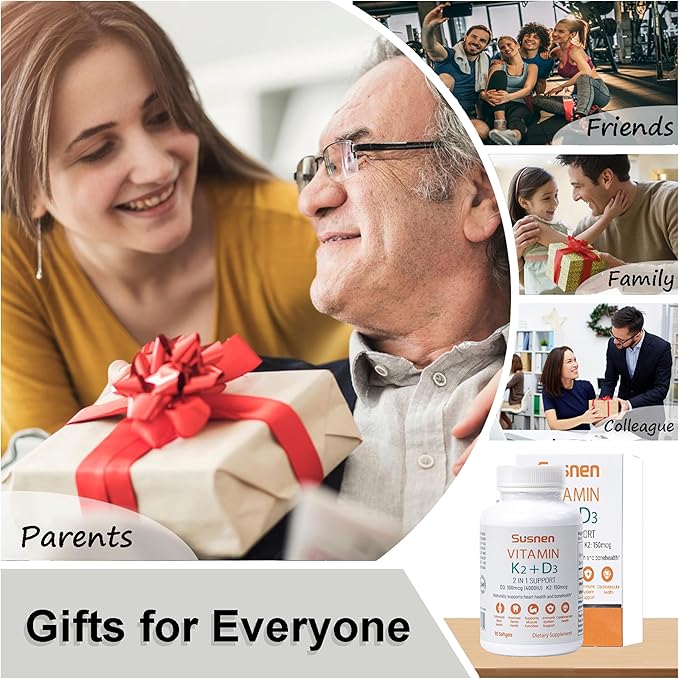 Vitamin K2+D3 Softgels Vitamin D3 4000IU K2 150mcg Dietary Supplement 2 in 1 D K Complex Support for Immune Calcium Absorption Bone Heart Dental Health Micro Ingredients(90 Softgels) Men Women Gift