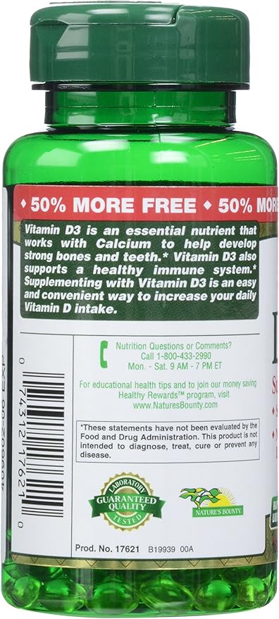 Nature's Bounty, D 2000 Iu Softgels, 150 Count