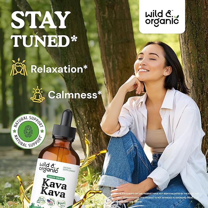 Wild & Organic Kava Kava Tincture 4 fl oz & Ashwagandha Tincture 4 fl oz